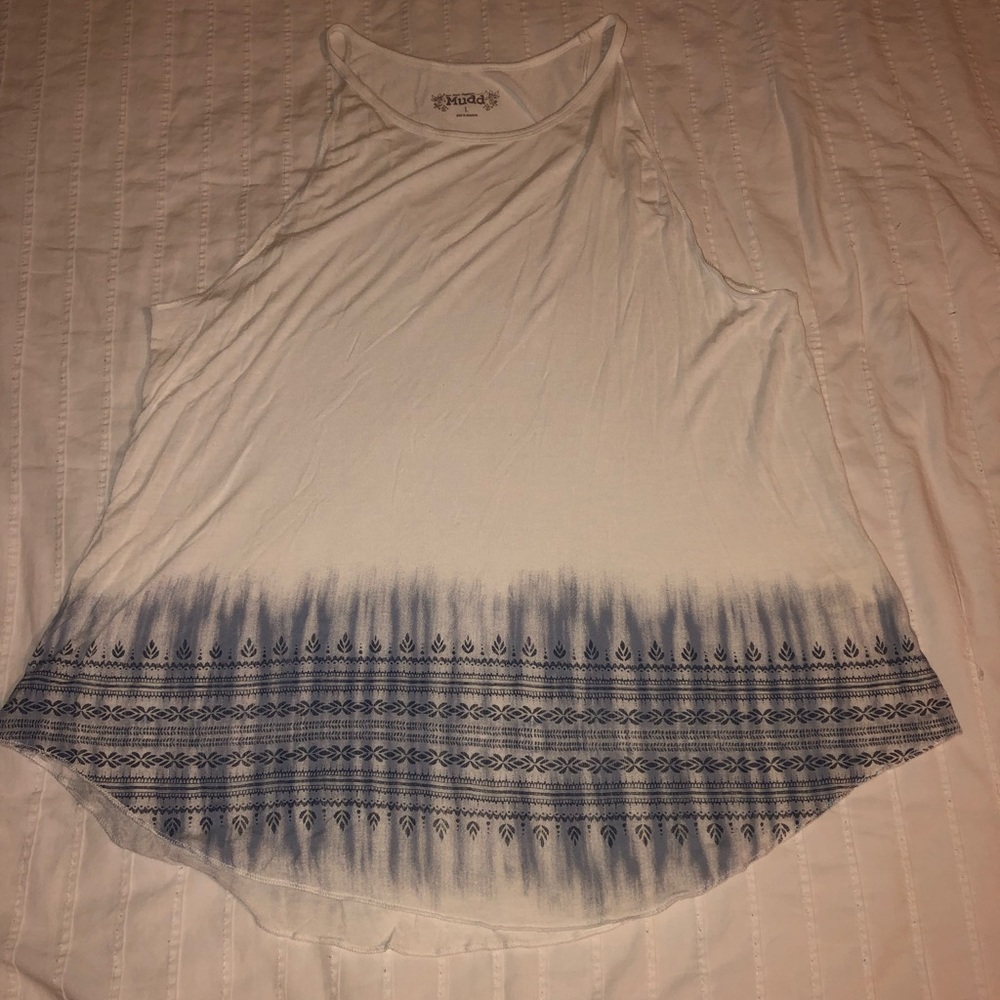 White and blue tank top